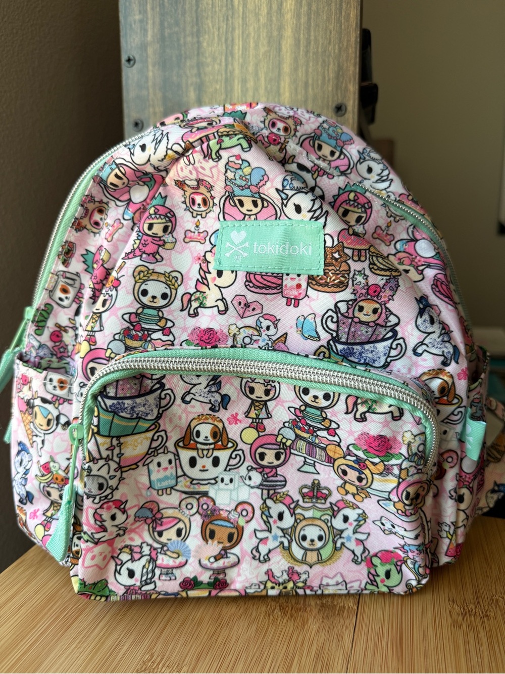 tokidoki Pink Character-Print Mini Backpack with Mint Accents